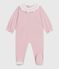 Pyjama bébé en velours ouverture au dos uni rose JOLI