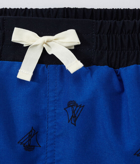 Short de bain garçon imprimé bleu PERSE/bleu SMOKING