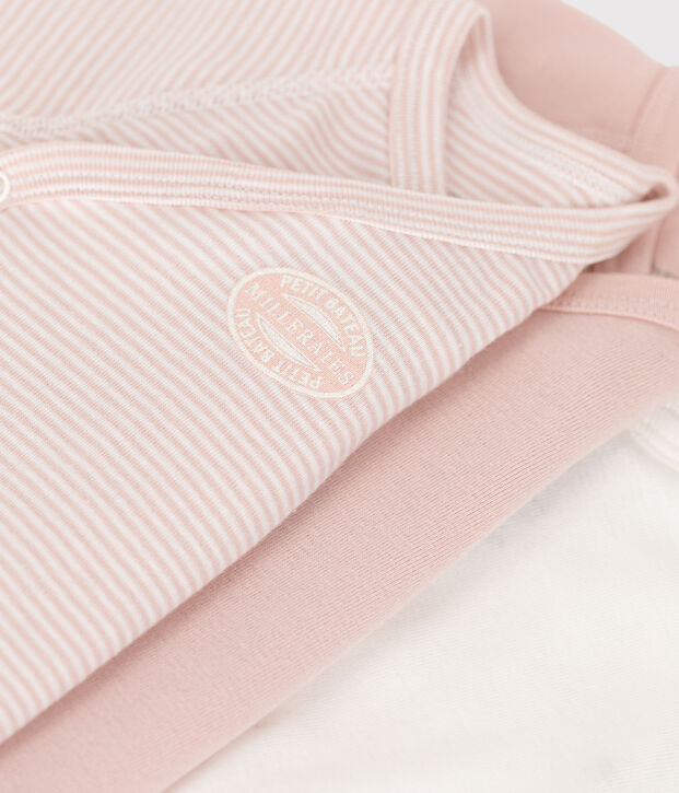 Lot de 3 bodies manches longues b&eacute;b&eacute; en coton multicouleur