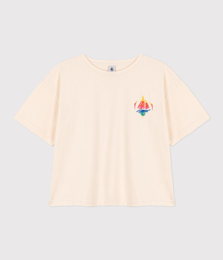 T-shirt LE BOXY en coton Femme &eacute;cru AVALANCHE