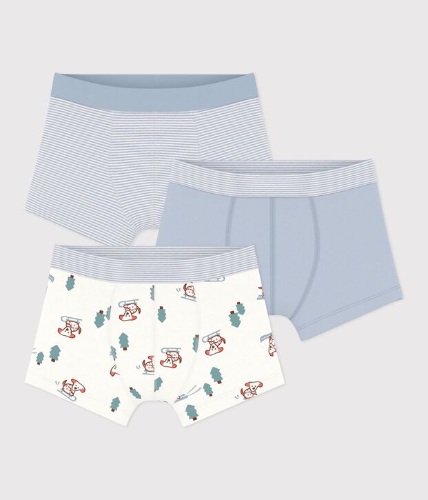 Lot de boxers ceinture recouverte enfant en coton imprim&eacute; multicouleur