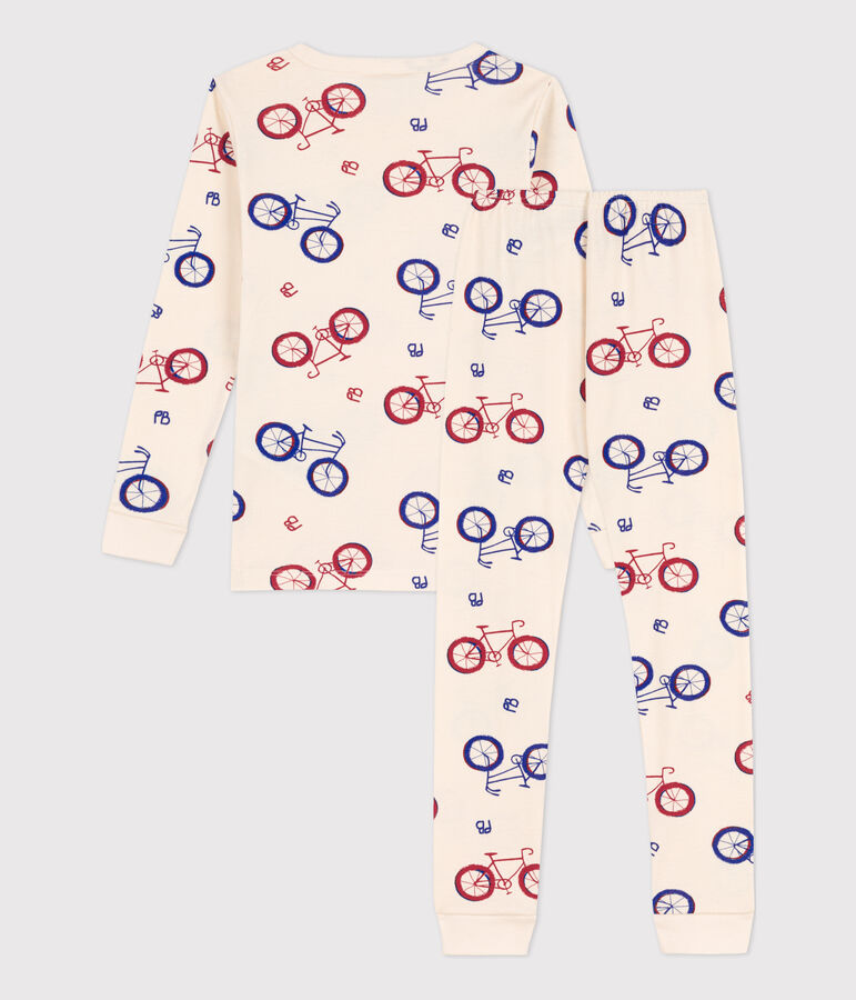 Pyjama ajust&eacute;  en coton enfant blanc AVALANCHE/ MULTICO