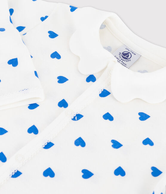 Dors-bien cœurs bleus bébé sans pieds blanc MARSHMALLOW/bleu BRASIER