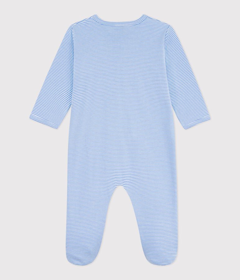 Pyjama b&eacute;b&eacute; en coton imprim&eacute; &agrave; rayures bleu EDNA/blanc MARSHMALLOW