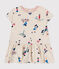 Robe manches courtes en jersey fin bébé beige MONTELIMAR/blanc MULTICO