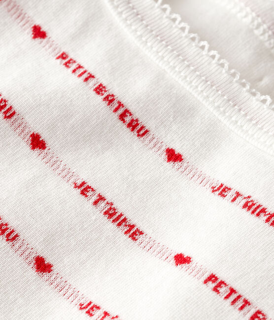 Chemise à bretelles en coton Femme blanc MARSHMALLOW/rouge TERKUIT