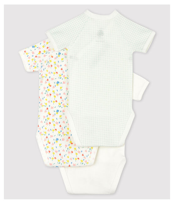 Lot de 3 bodies croisés manches courtes bébé en coton biologique variante 1