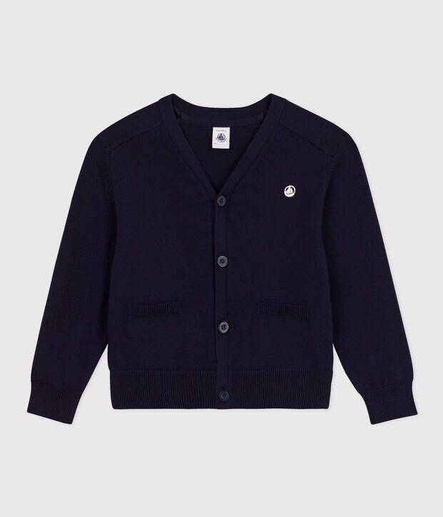Cardigan en coton enfant gar&ccedil;on bleu