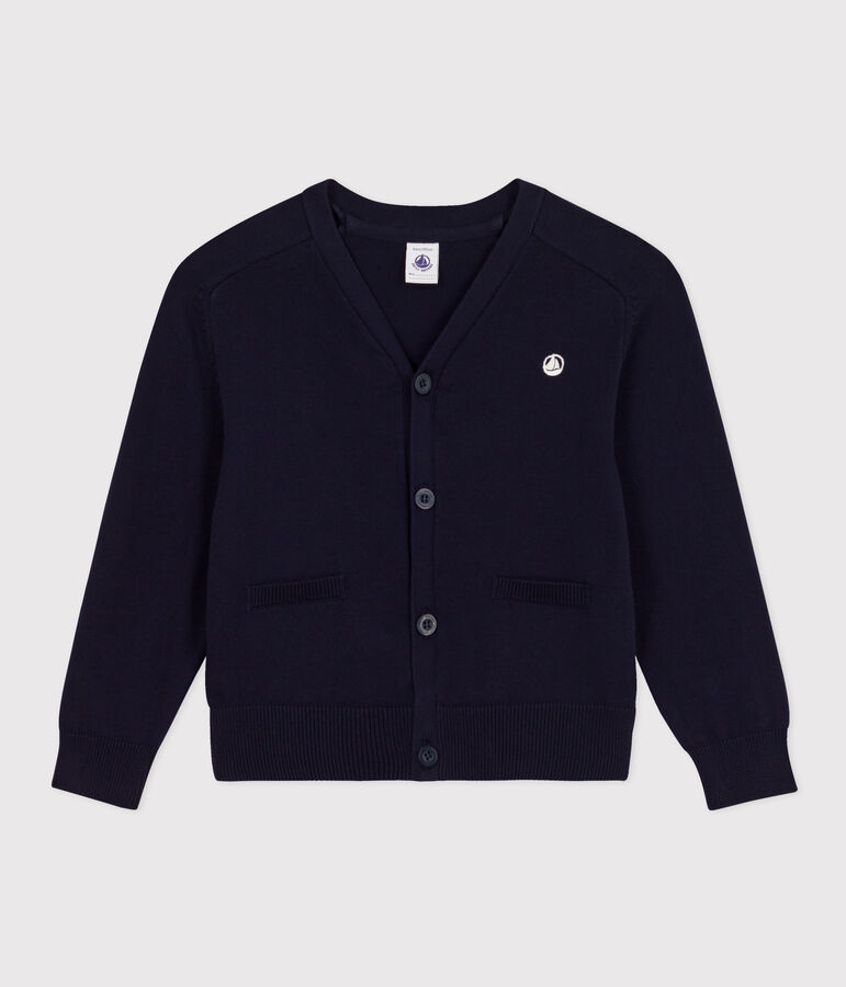 Cardigan en coton enfant gar&ccedil;on bleu SMOKING