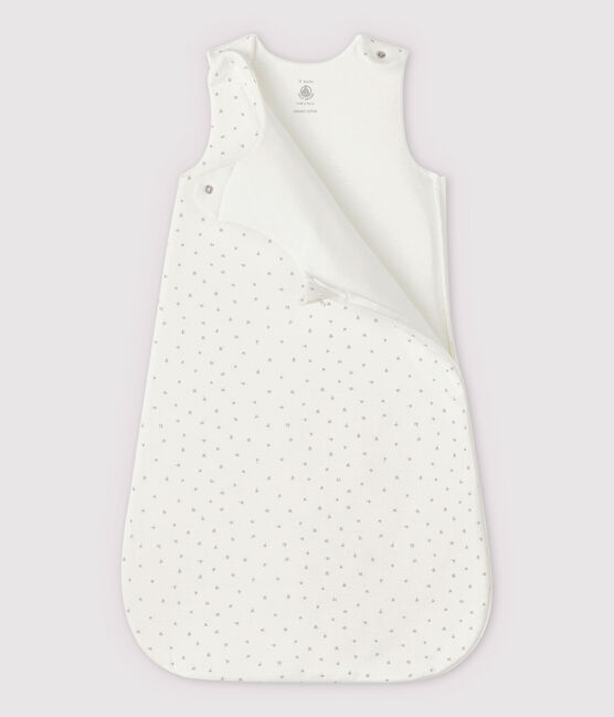 Gigoteuse blanche bébé en tubique en coton biologique blanc MARSHMALLOW/blanc MULTICO