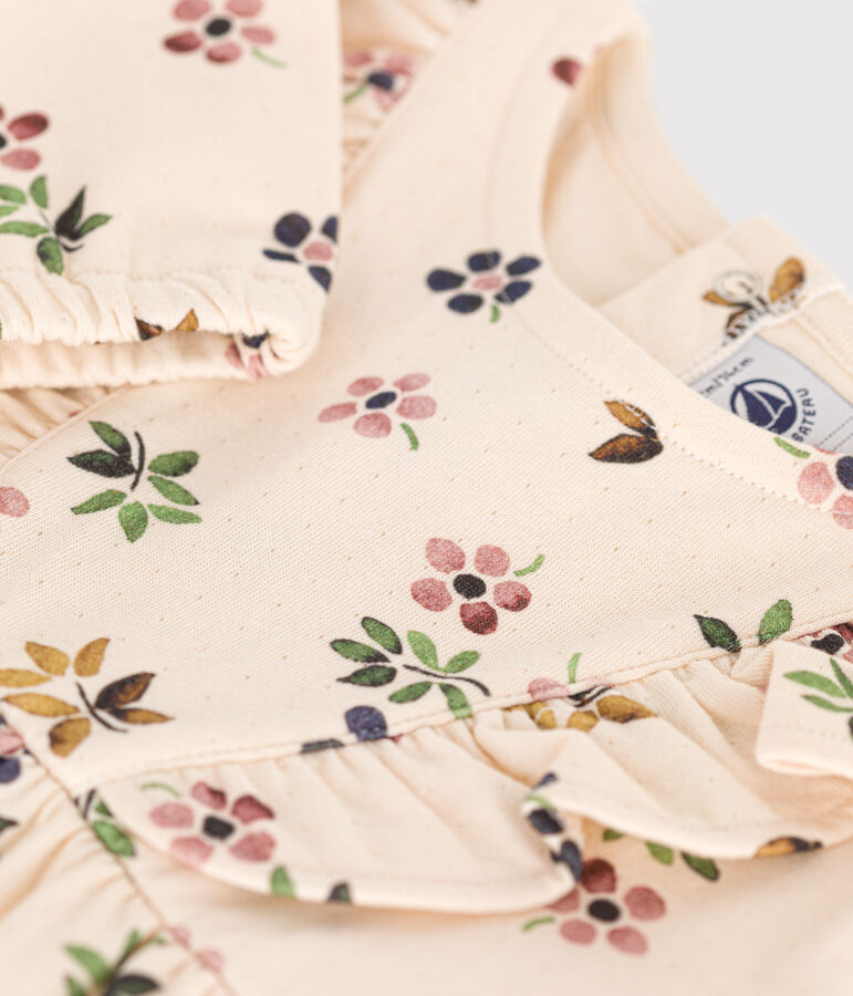 Robe manches longues en tubique b&eacute;b&eacute; blanc AVALANCHE/ MULTICO