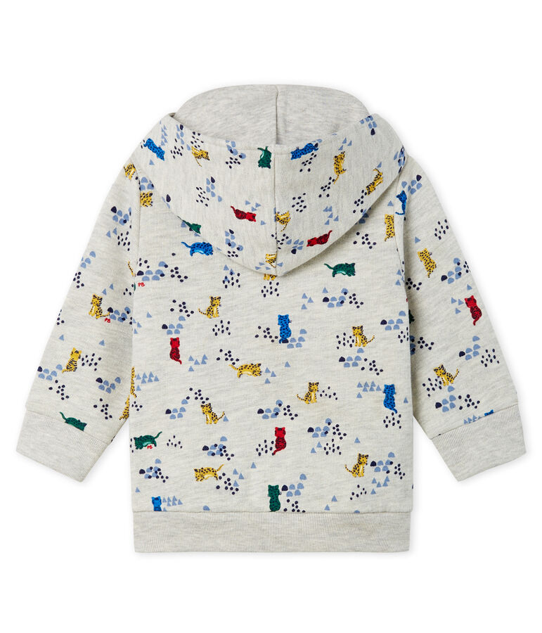 Sweatshirt &agrave; capuche b&eacute;b&eacute; gar&ccedil;on en molleton imprim&eacute; gris/multicouleur