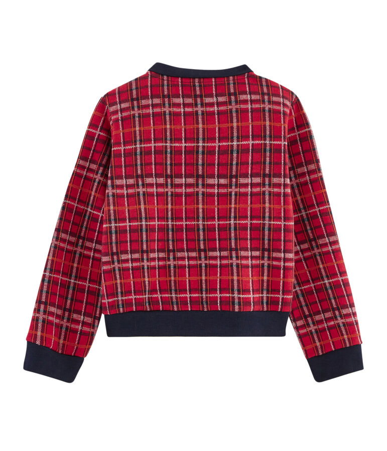 Teddy en maille tartan enfant fille rouge TERKUIT/blanc MULTICO