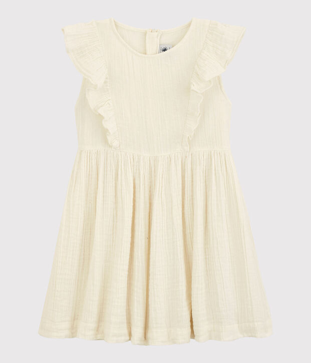 Robe en gaze de coton bio enfant fille blanc