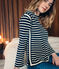 Top femme rayé en jersey lourd bleu SMOKING/beige COQUILLE