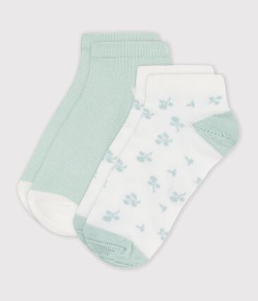 2 paires de chaussettes enfant fille en coton imprimé à fleurs