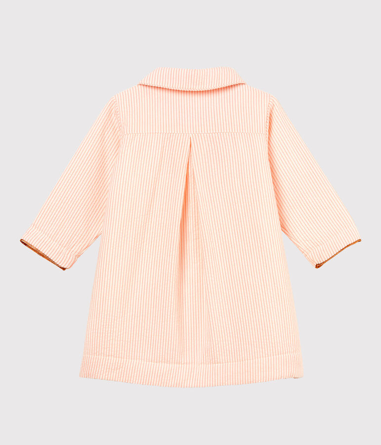 Manteau ray&eacute; b&eacute;b&eacute; fille blanc/rose