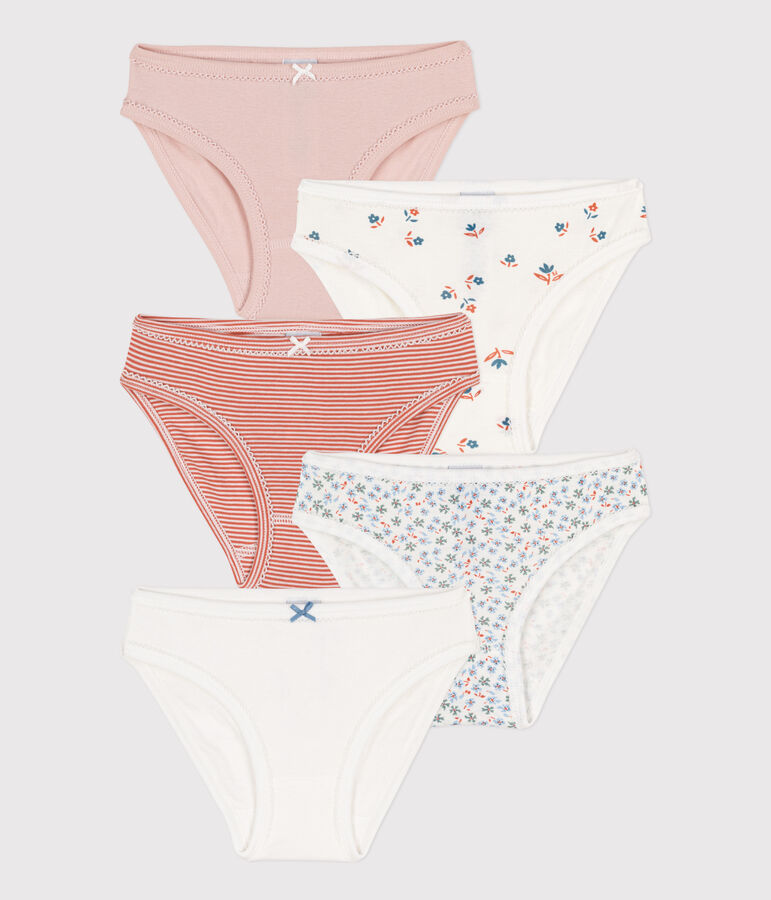 Lot de 5 culottes petite fille en coton multicouleur