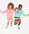 Sweat à capuche enfant en côte vert ESPERANZA/blanc MARSHMALLOW