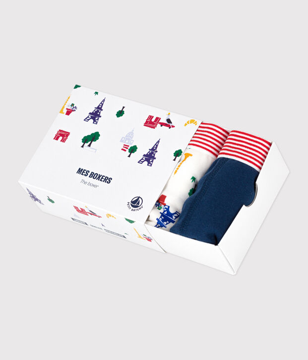 Lot de 3 boxers Paris en coton enfant multicouleur