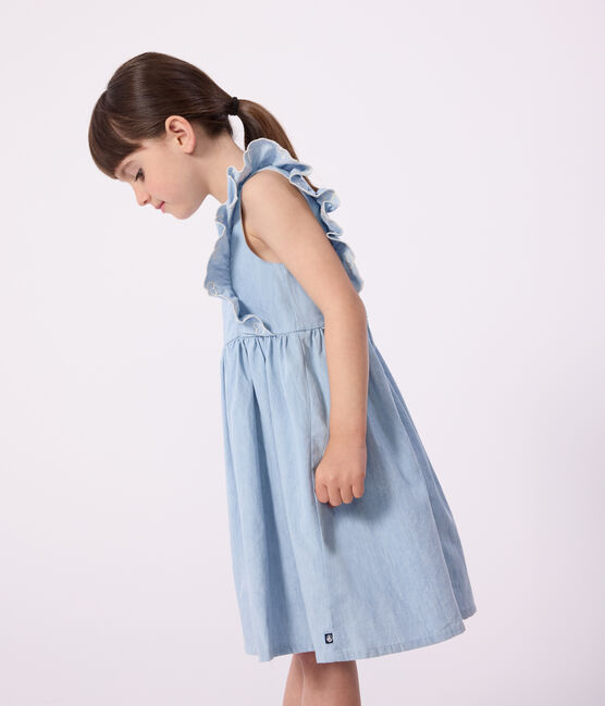 Robe sans manches enfant en coton bleu BLEU CLAIR
