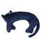 Coussin panthère en velours bleu MEDIEVAL