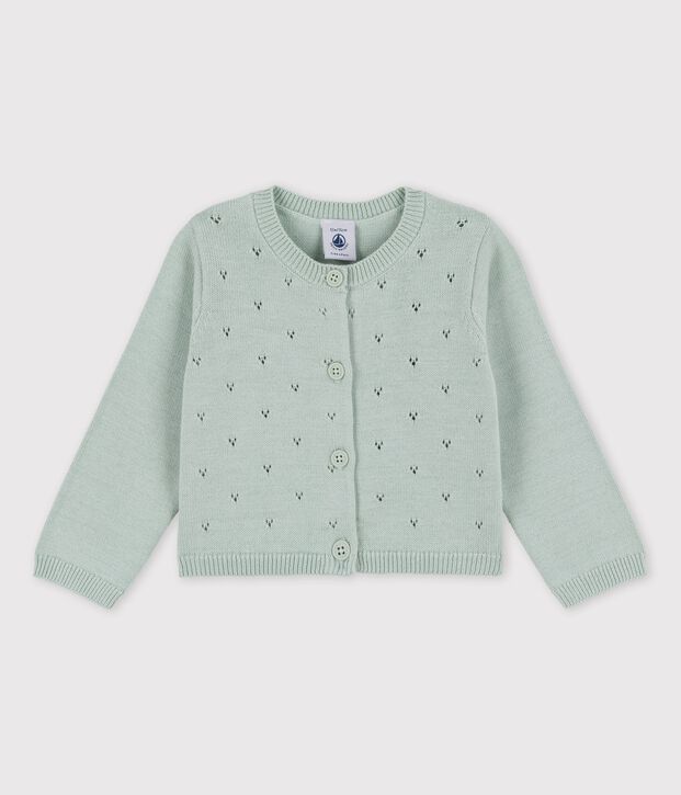 Cardigan en tricot raffin&eacute; b&eacute;b&eacute; vert