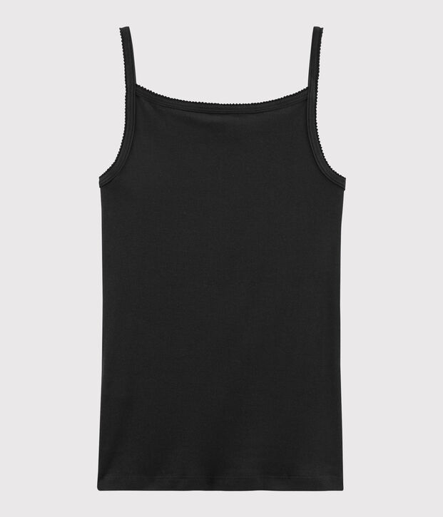 Chemise &agrave; bretelles iconique en coton Femme noir
