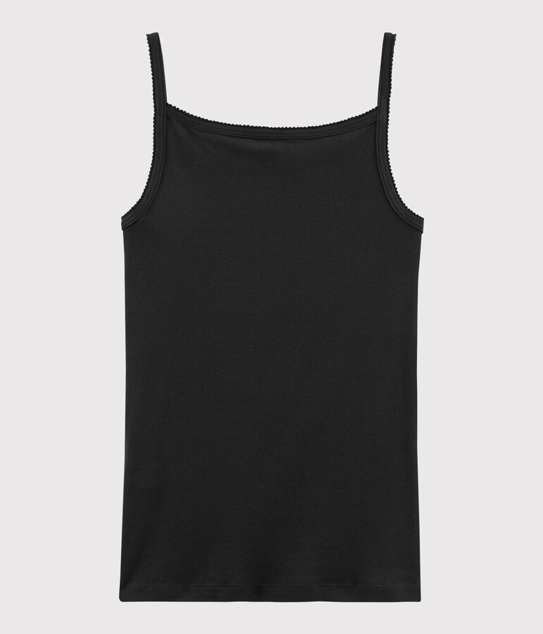 Chemise &agrave; bretelles iconique en coton Femme noir