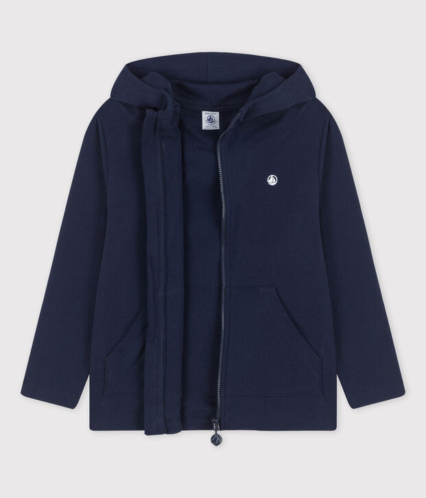 Sweatshirt &agrave; capuche enfant fille / gar&ccedil;on bleu marine