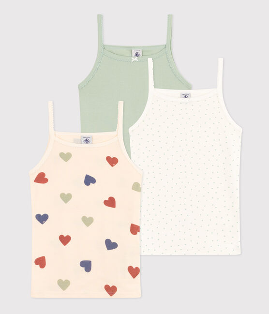 Lot de 3 chemises à bretelles cœur en coton enfant variante 1