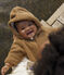 Combipilote à capuche bébé en sherpa marron BRINDILLE
