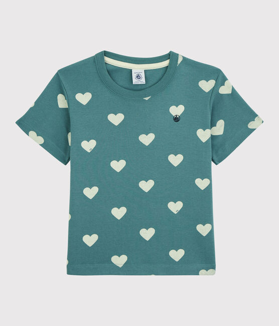 T-shirt manches courtes en coton enfant garçon vert BRUT/blanc AVALANCHE