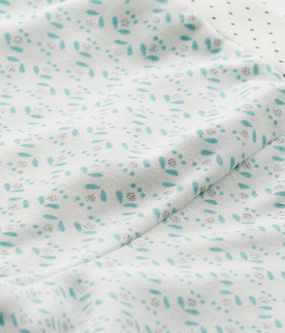 Bas de pyjama fille Mix & Match blanc LAIT/vert VERT/ MULTICO