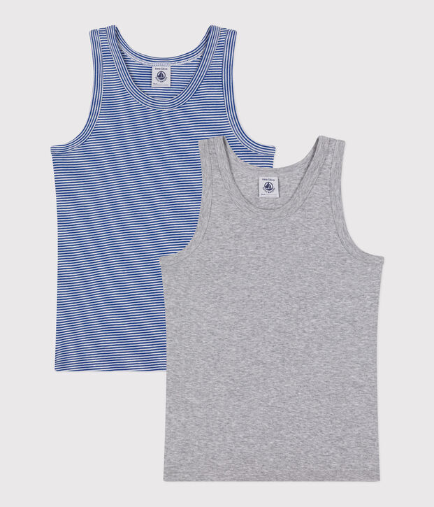 Lot de 2 d&eacute;bardeurs enfant en coton &agrave; rayures multicouleur