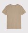 Tee-shirt femme en coton manches courtes uni beige
