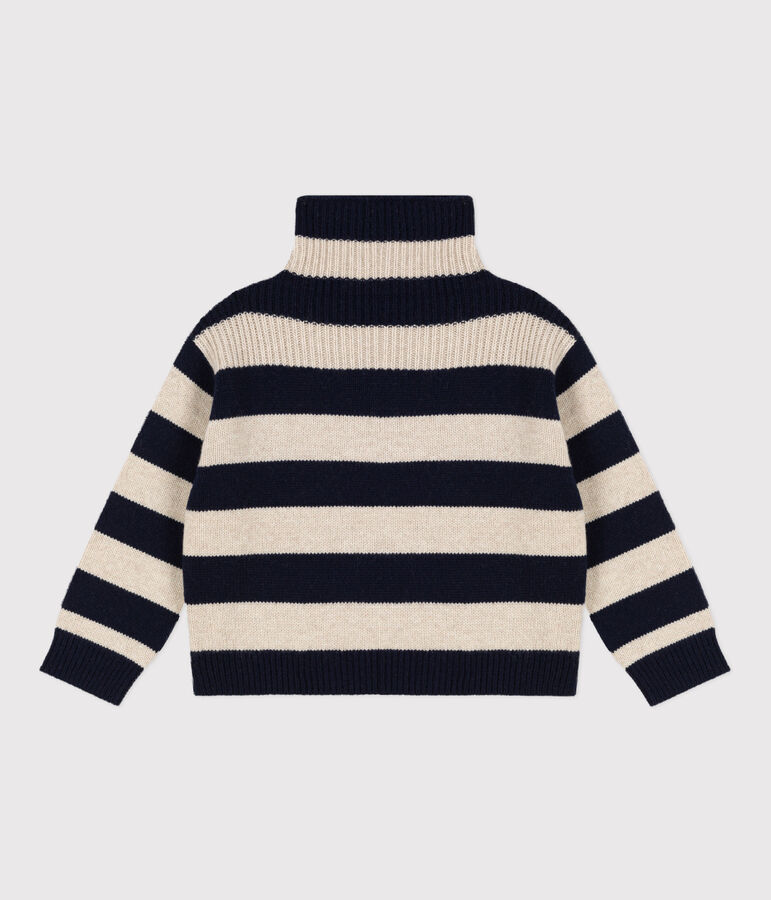 Pull en tricot de laine et coton enfant gar&ccedil;on bleu SMOKING/ AVALANCHE