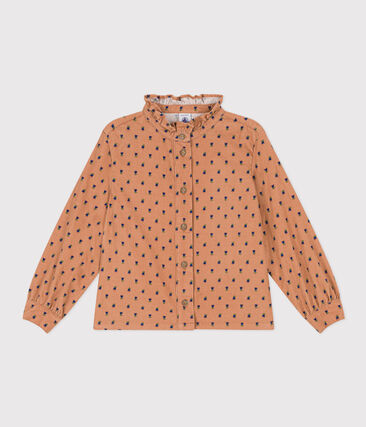 Blouse en velours fin fleuri enfant fille