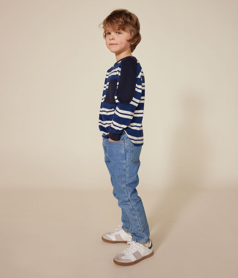Sweatshirt en coton &eacute;pais enfant gar&ccedil;on bleu MEDIEVAL/ MONTELIMAR