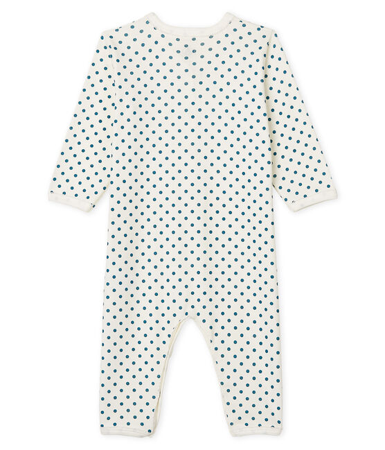 Dors bien sans pieds bébé fille en côte blanc MARSHMALLOW/bleu CONTES