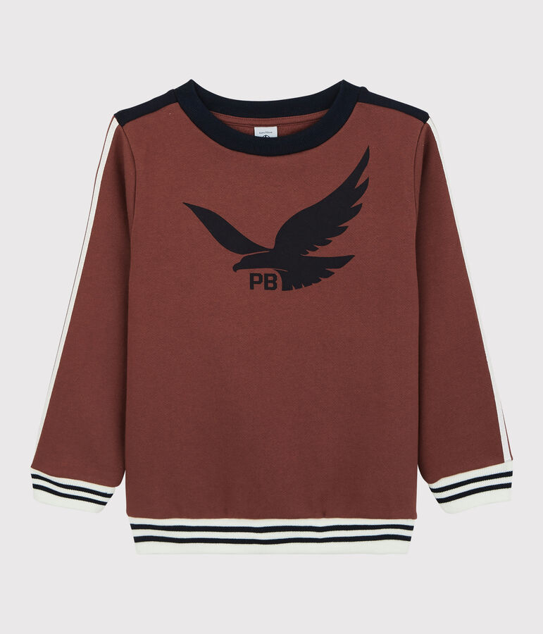 Sweatshirt en molleton enfant gar&ccedil;on orange MADRAS