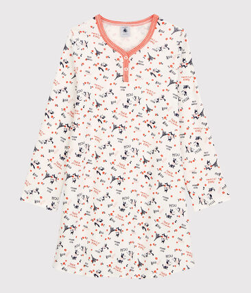 Chemise de nuit imprimé Paris petite fille en coton biologique