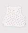 Gilet b&eacute;b&eacute; en gaze de coton sans manche imprim&eacute; petit c&oelig;urs blanc/multicouleur
