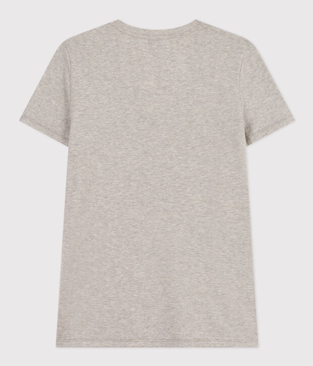 Tee-shirt LE DROIT col V en coton Femme gris