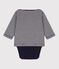 Body t-shirt bébé en coton bleu SMOKING/blanc MARSHMALLOW