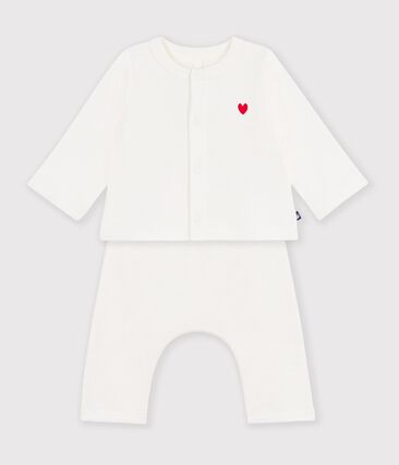 Ensemble bébé en coton brodé poitrine uni (Petit Bateau) - Image 2