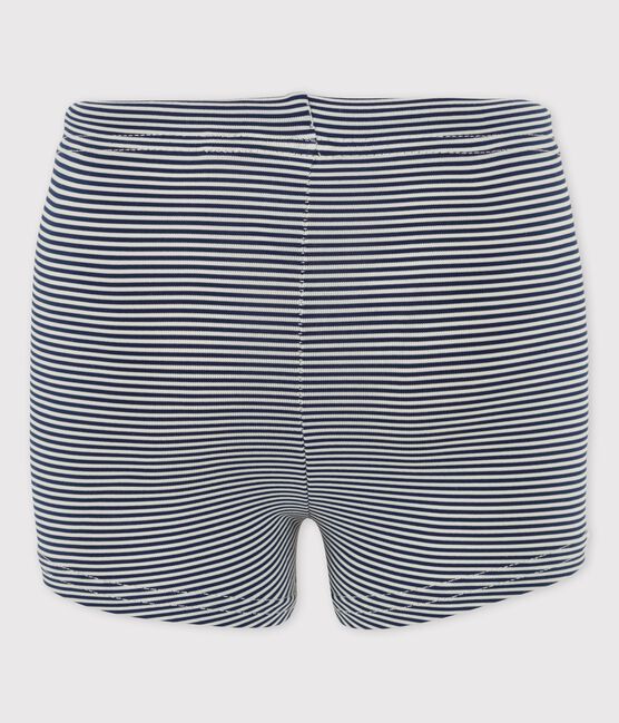 Short de bain en matière recyclée bébé bleu MEDIEVAL/blanc MARSHMALLOW
