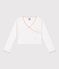 Cardigan cache-c&oelig;ur enfant en coton uni blanc