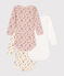 Lot de 3 bodies manches longues fleurs en coton bébé variante 1