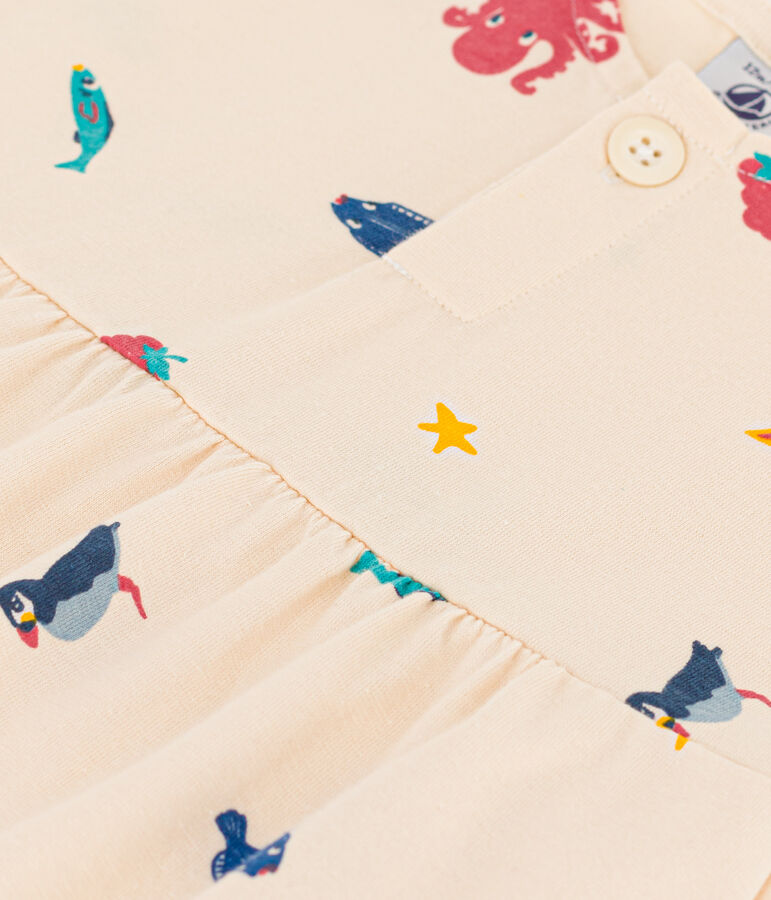 Robe manches courtes b&eacute;b&eacute; en jersey imprim&eacute; blanc AVALANCHE/ MULTICO